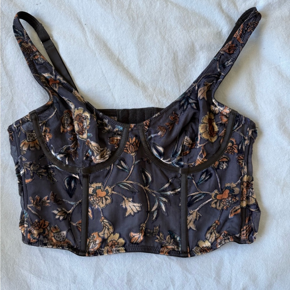 Urban outfitters mesh flower corset